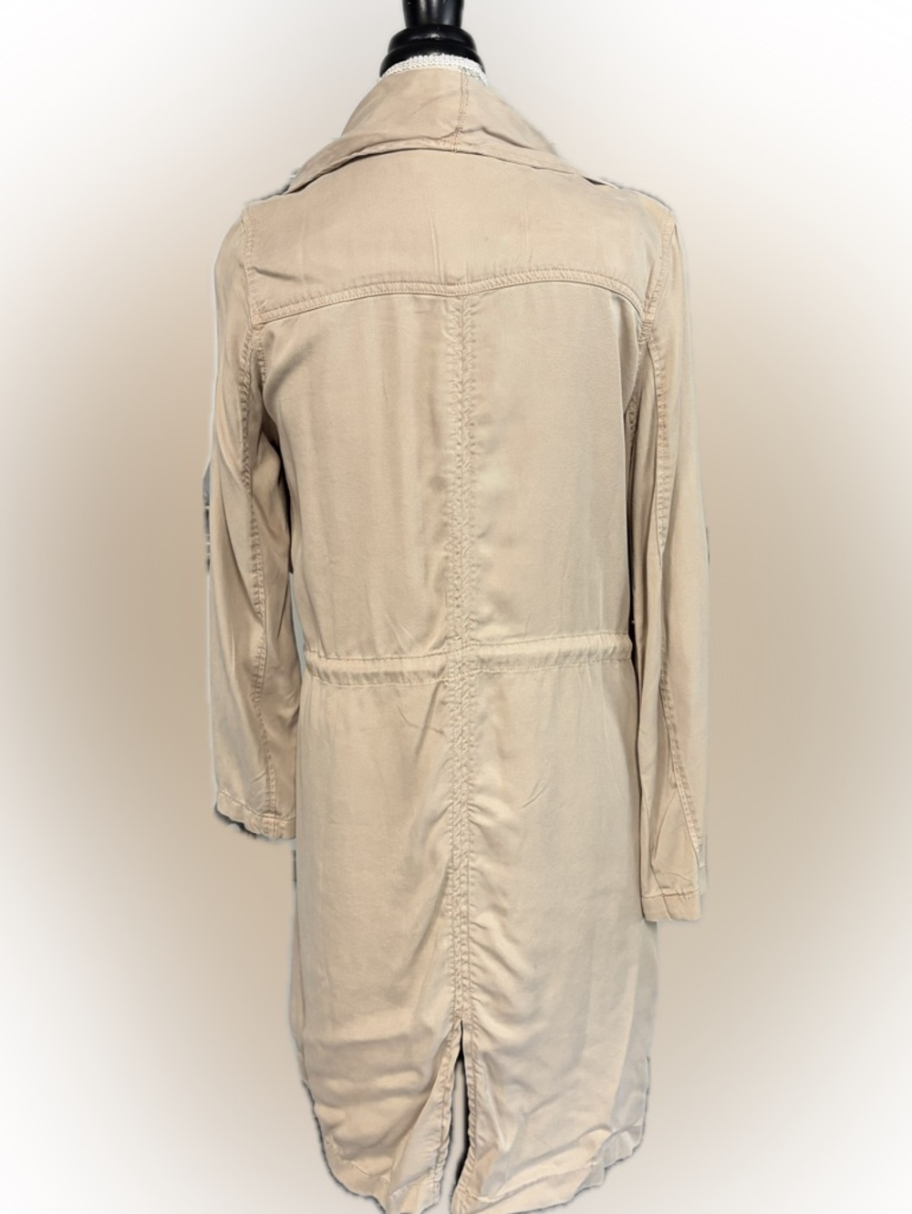 Max Jeans Light Beige Drawstring Robe Jacket - Picture 5 of 8